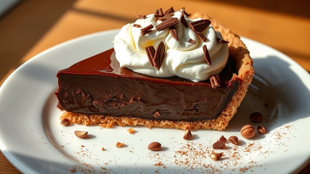 indulgent chocolate pie serving