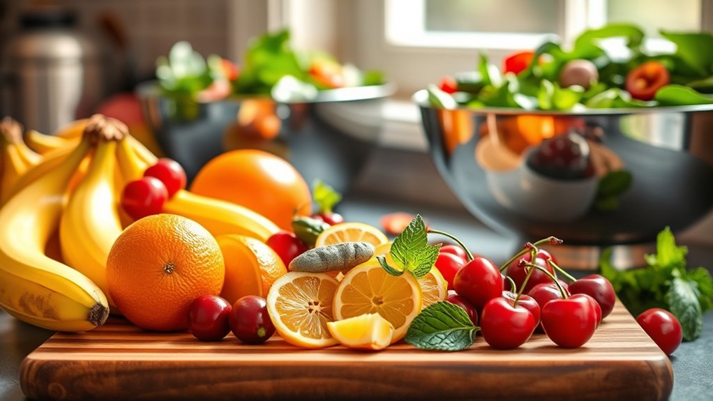 ingredient preparation for salad