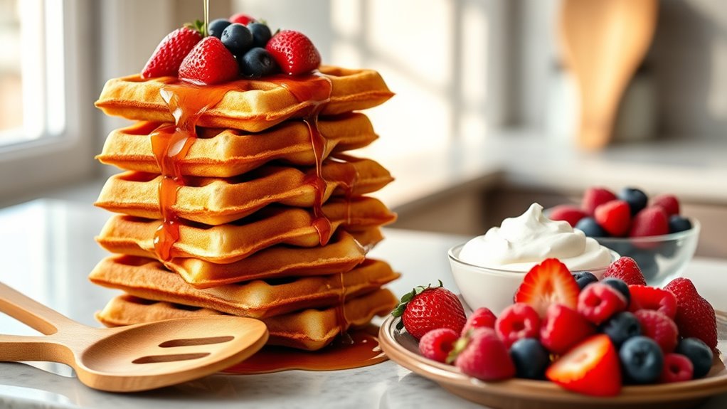 ingredient preparation for waffles