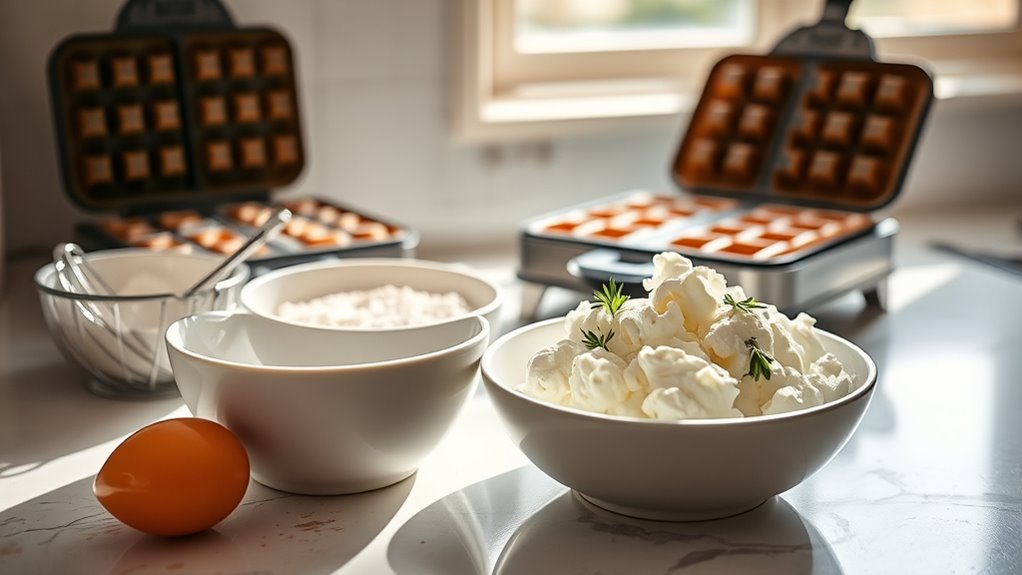 ingredient preparation for waffles