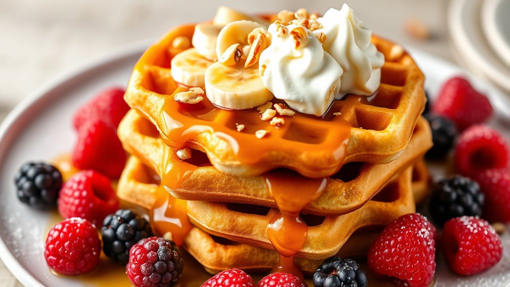 irresistible banana waffle presentation