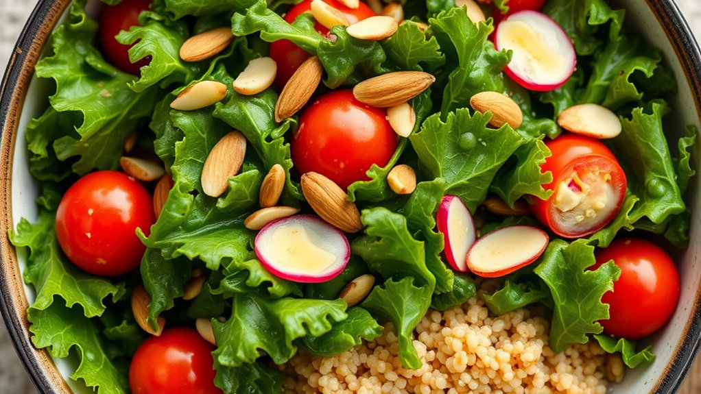 kale salad with vibrant ingredients