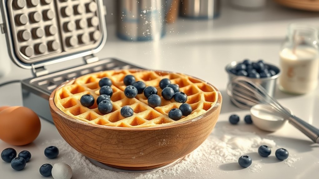 kitchen prep for waffles