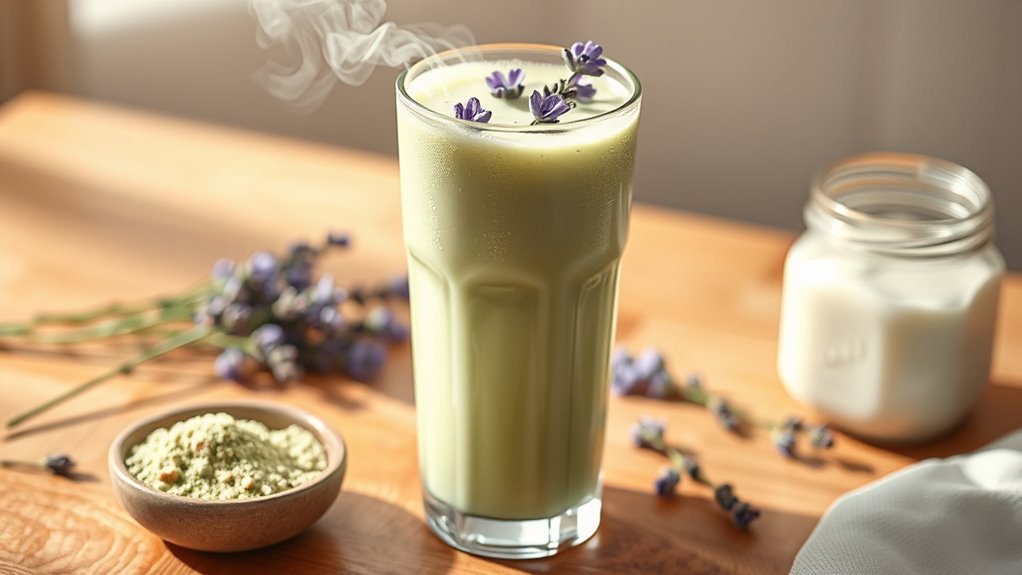 lavender matcha oat milk
