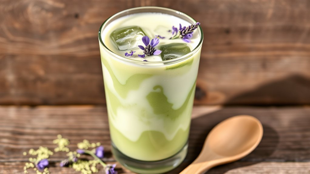 lavender oat milk matcha