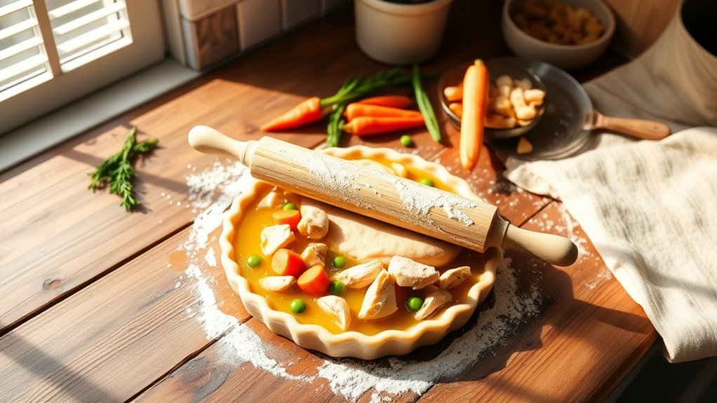 layered flavors for pot pie