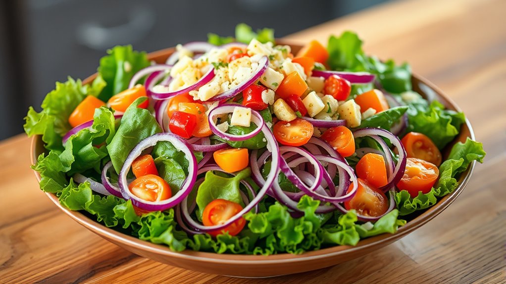 layered salad with dressing