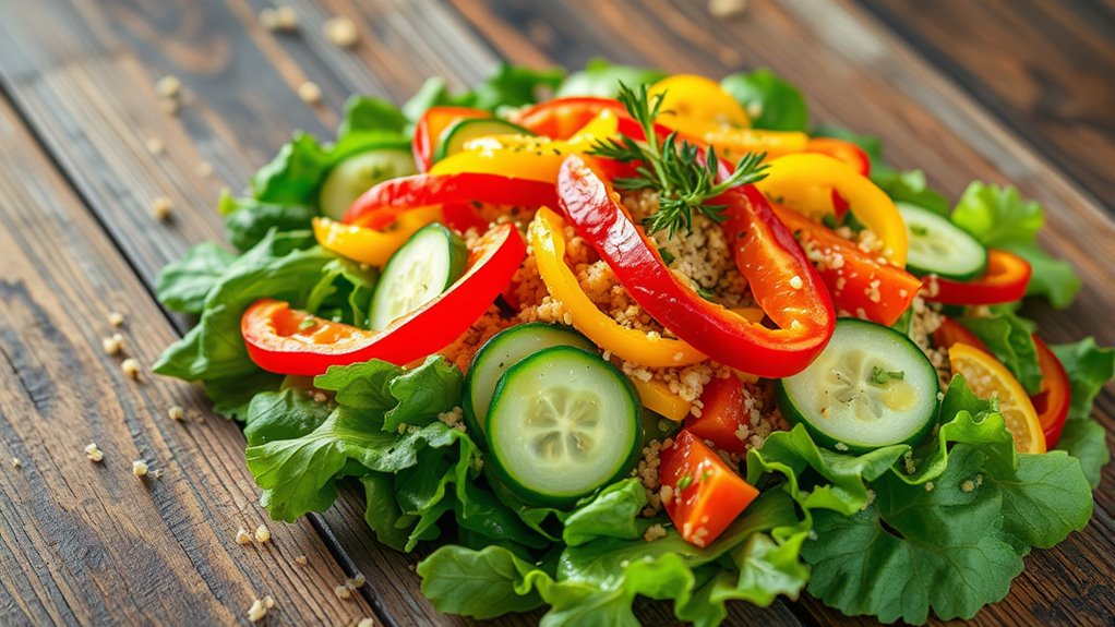 layered vibrant salad presentation