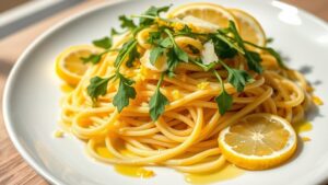 lemon capellini arugula salad