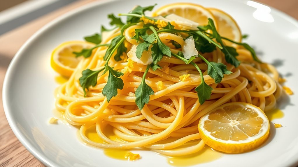 lemon capellini arugula salad