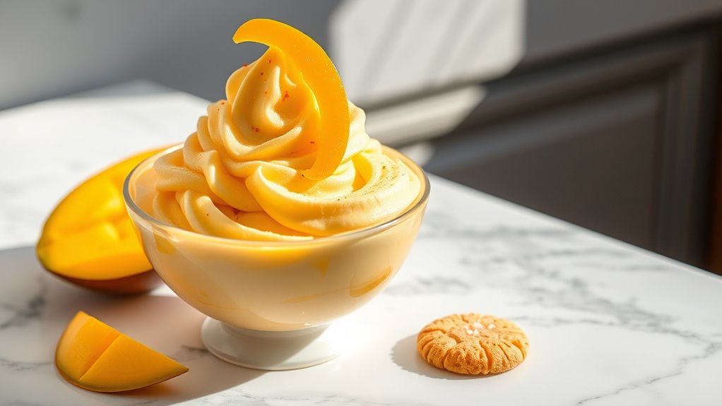 mango ice cream presentation tips