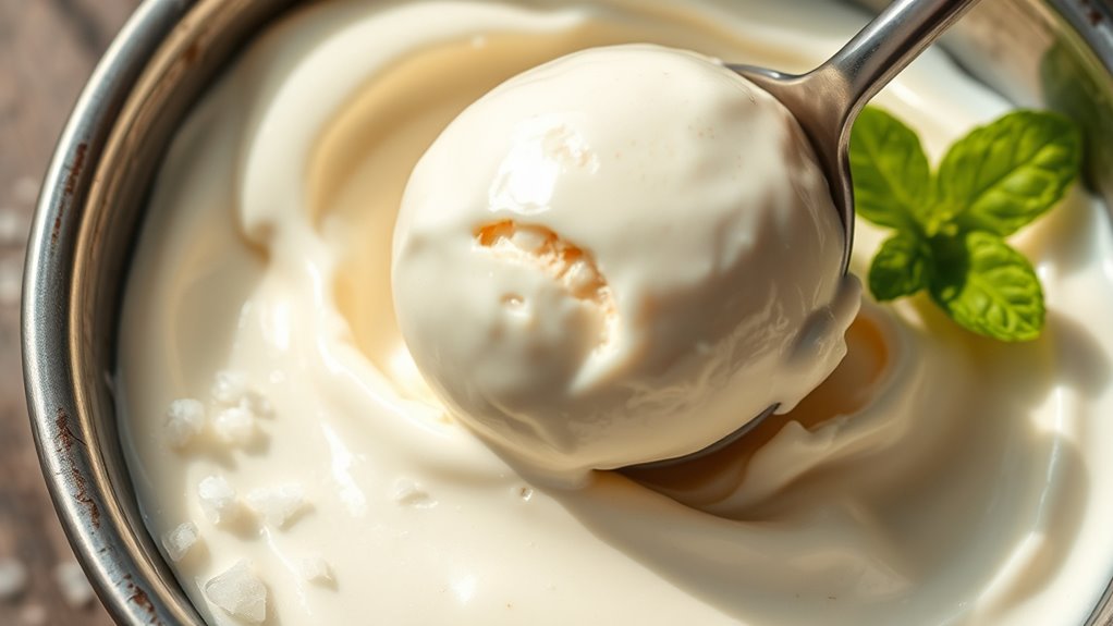 measured ice cream preparation