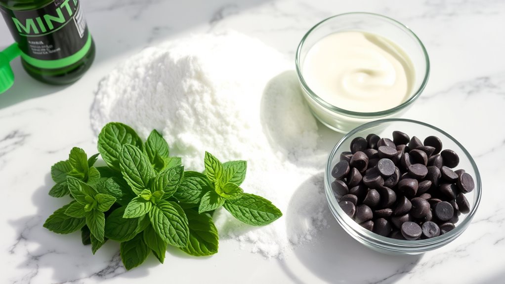 mint chocolate ice cream mixture