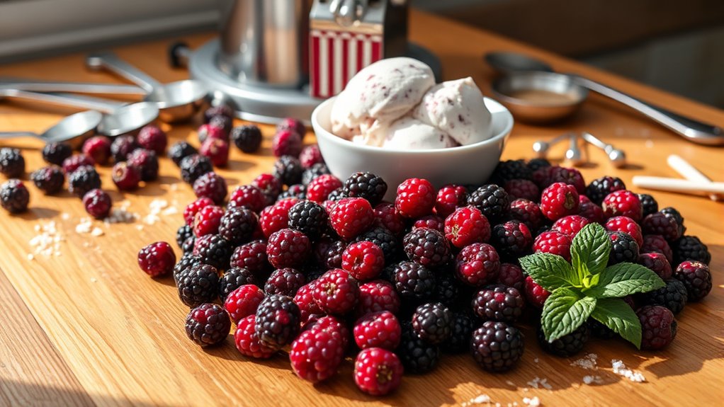 mulberry ice cream preparation