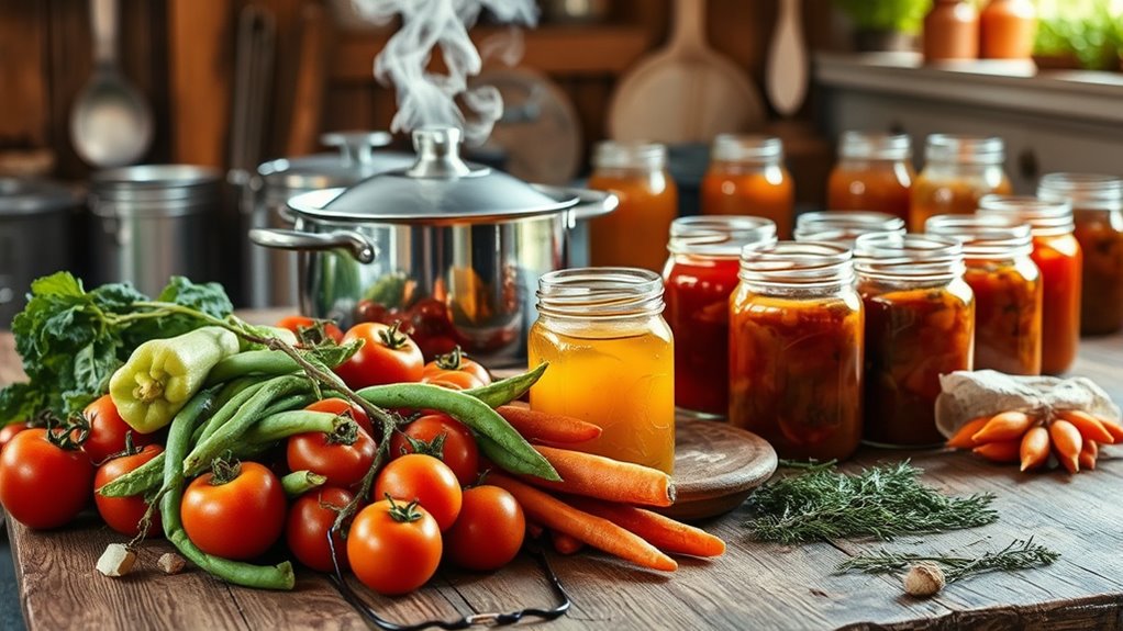 organize ingredients for canning