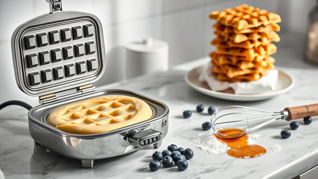 organize ingredients preheat waffle iron