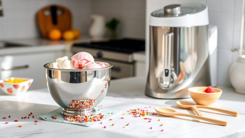organized precise ice cream preparation