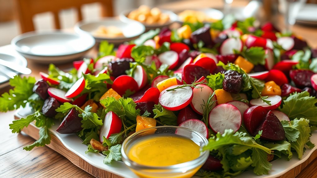 organized salad preparation process