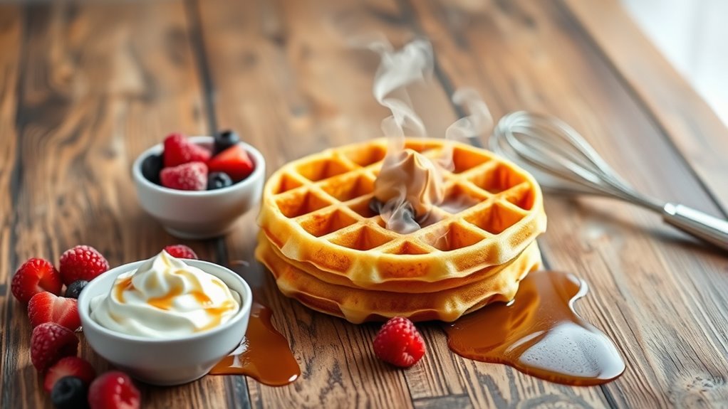 organized waffle preparation essentials