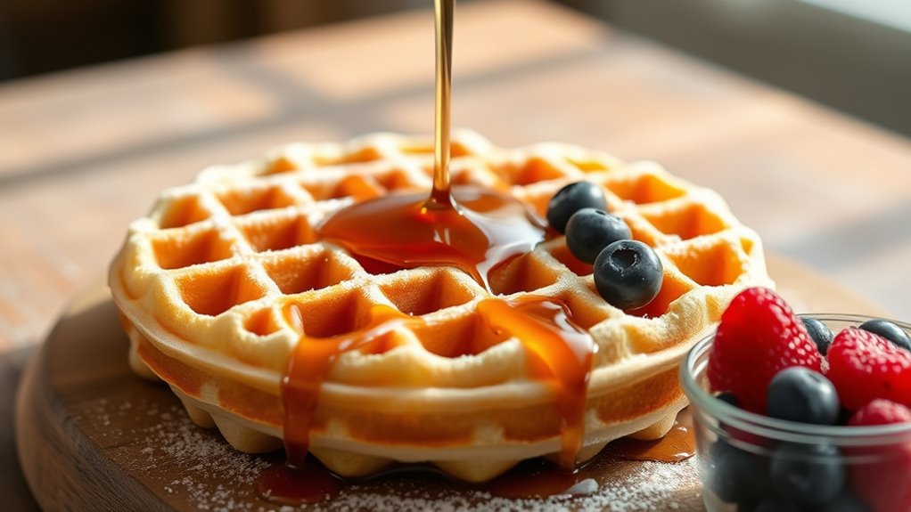 organized waffle preparation steps