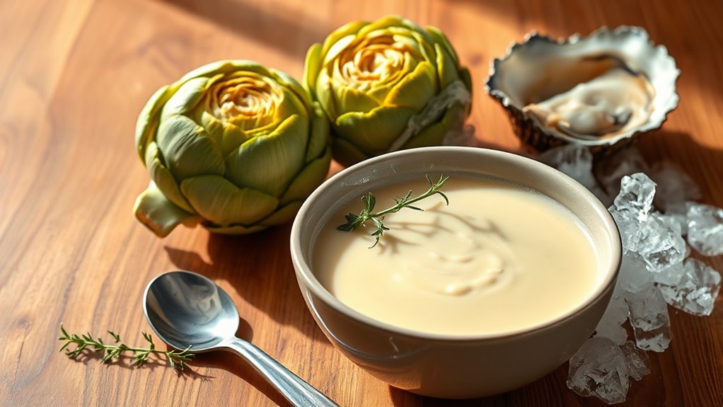 oysters and artichoke soup