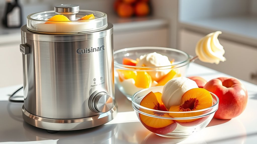 peach ice cream making process