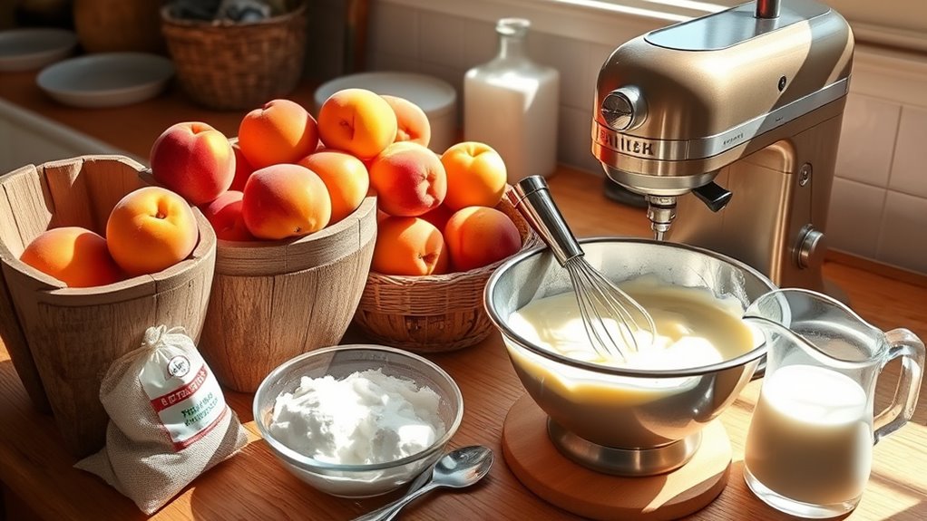 peach ice cream preparation steps