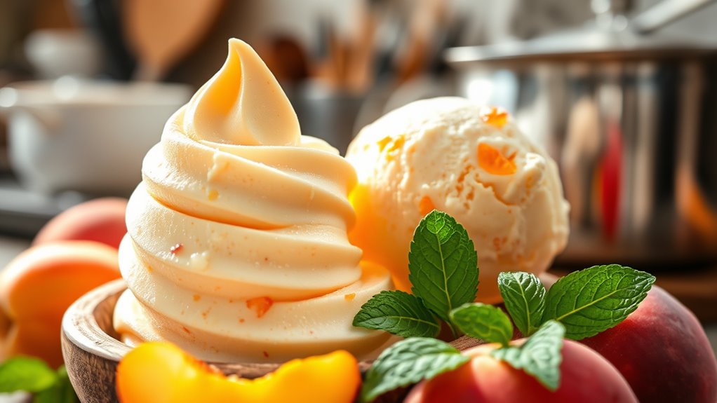 peach pur e flavored dessert