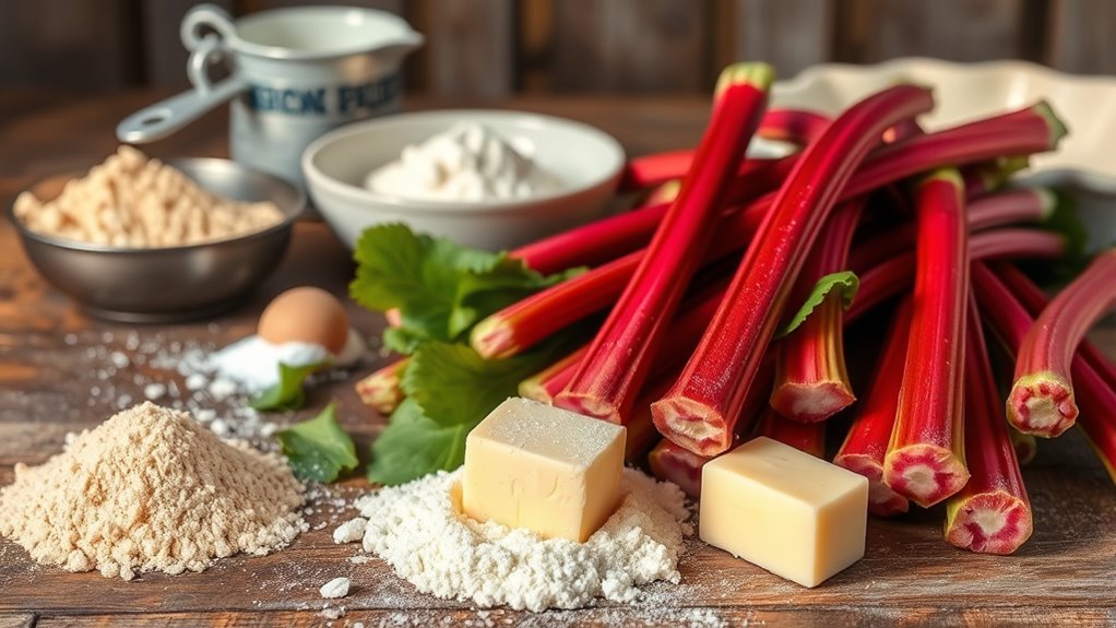 perfect rhubarb pie ingredients