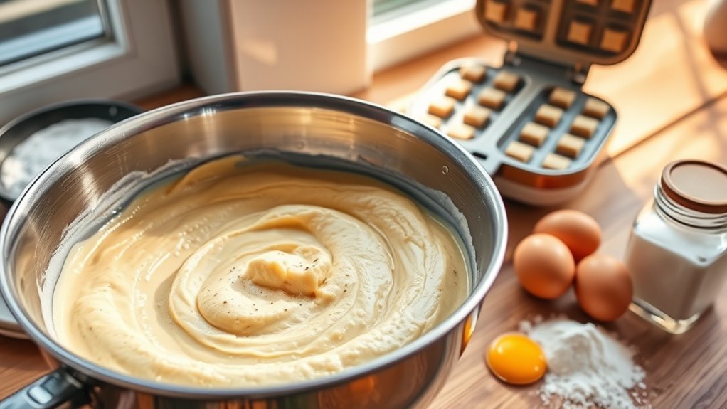 perfect waffle batter preparation