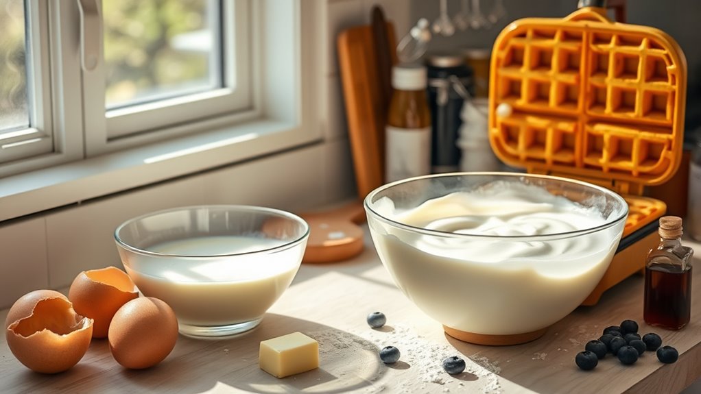 perfect waffle batter preparation