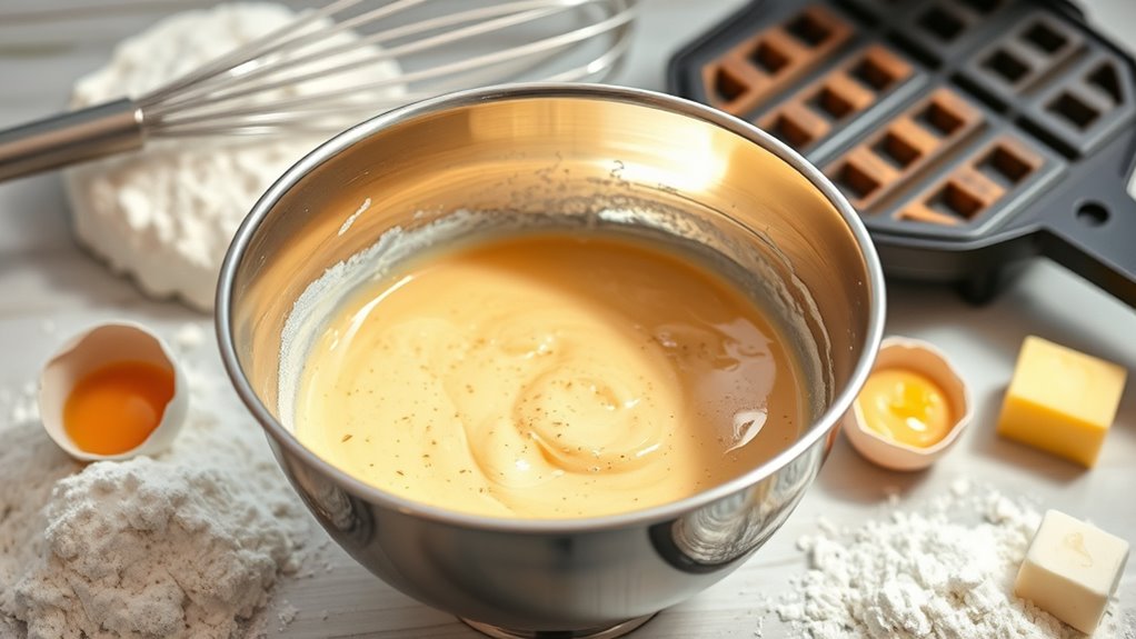 perfect waffle batter preparation