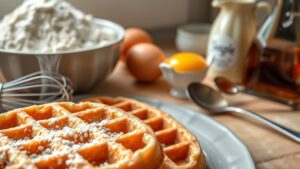 perfect waffles in steps