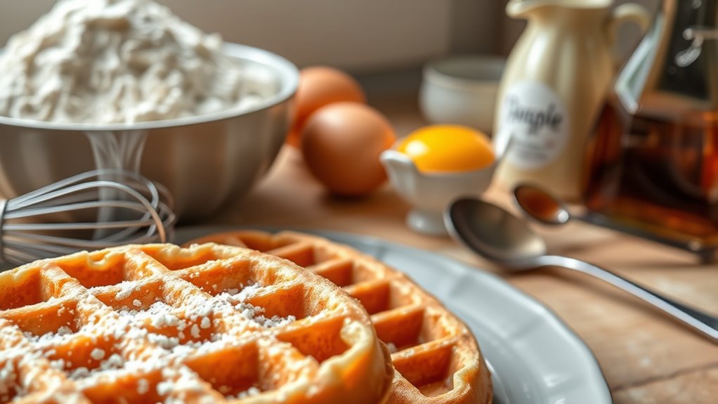 perfect waffles in steps