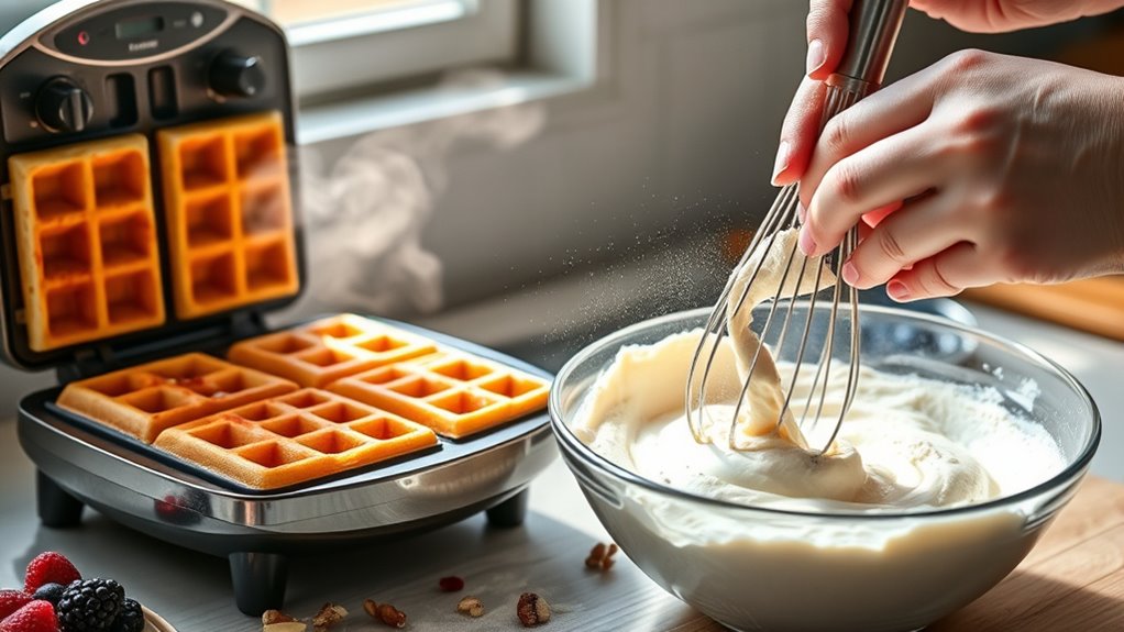 perfectly cook sourdough waffles