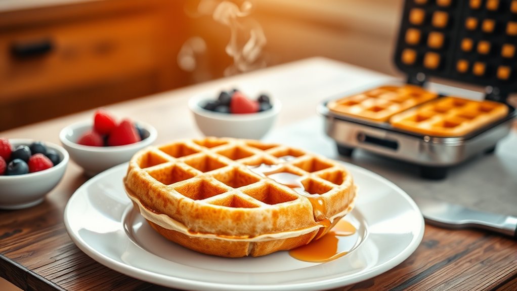 perfectly cooked buttermilk waffles