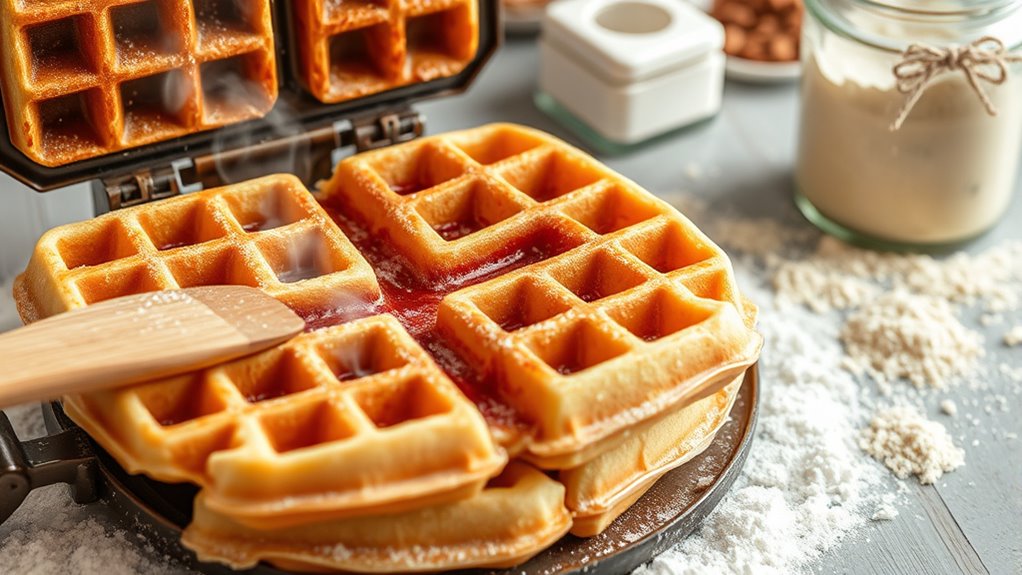 perfectly cooked crispy waffles