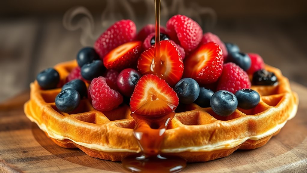 perfectly cooked crispy waffles