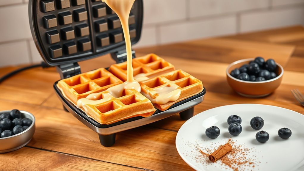 perfectly cooked golden waffles