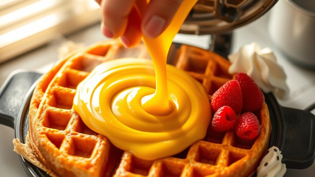 perfectly cooked golden waffles