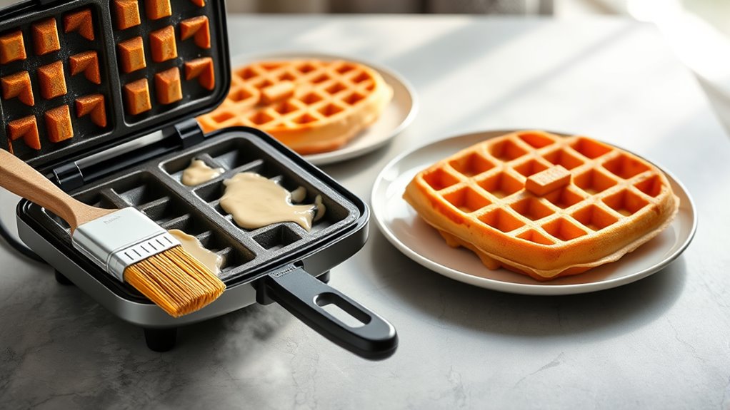 perfectly cooked golden waffles