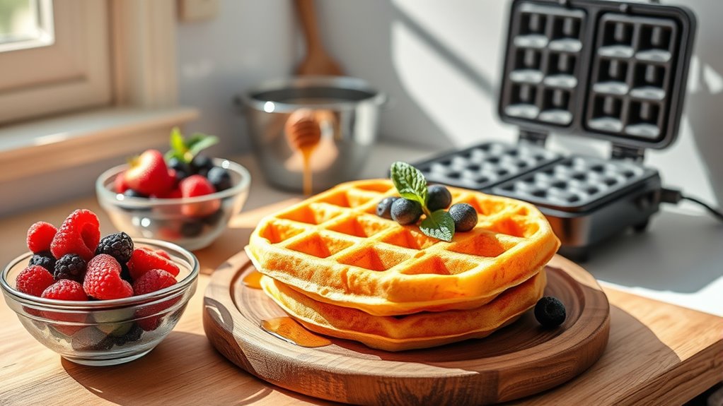 perfectly cooked healthy waffles