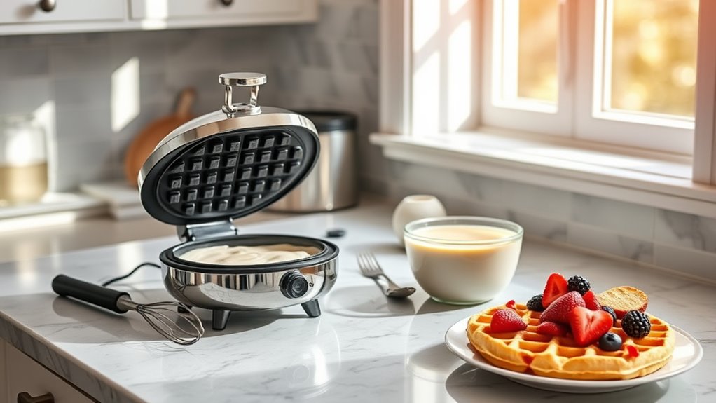 perfectly cooked waffles made