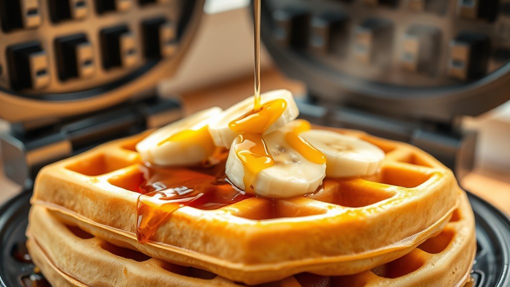 perfectly crisp banana waffles