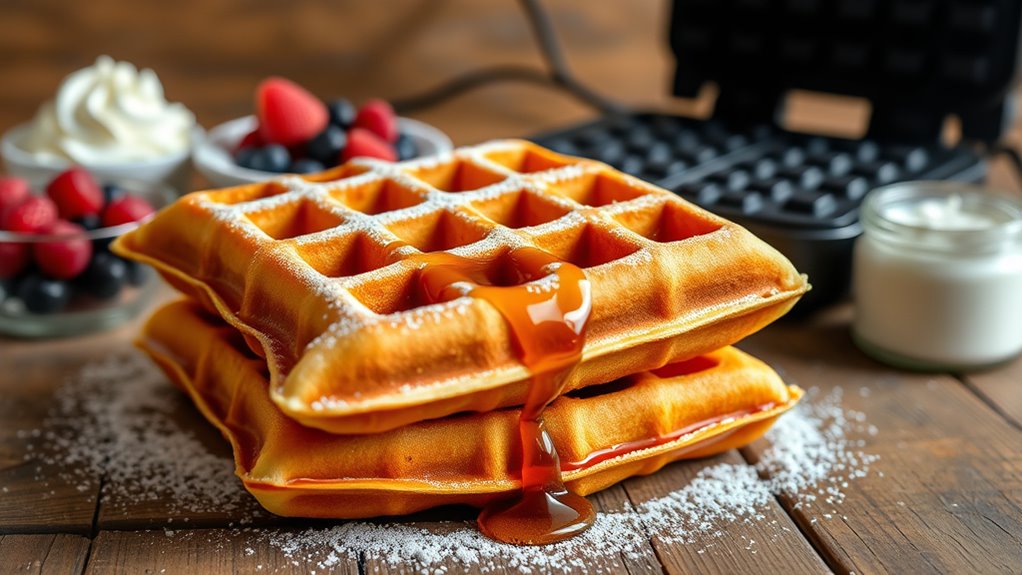perfectly crisp golden waffles