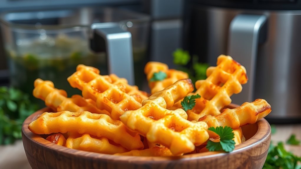 perfectly crisp waffle fries