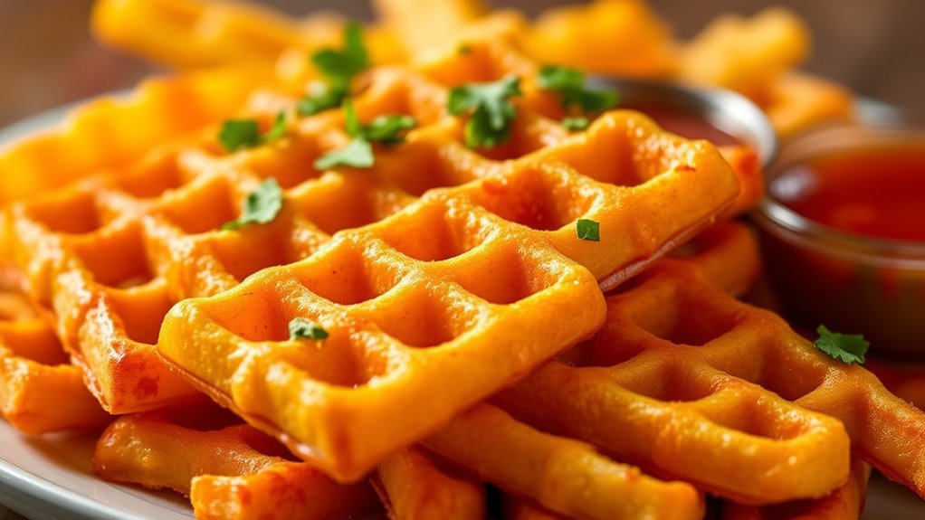 perfectly crispy waffle fries