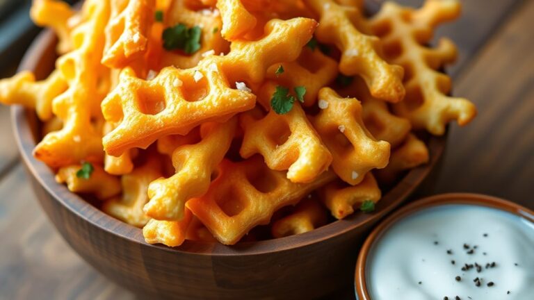 perfectly crispy waffle fries