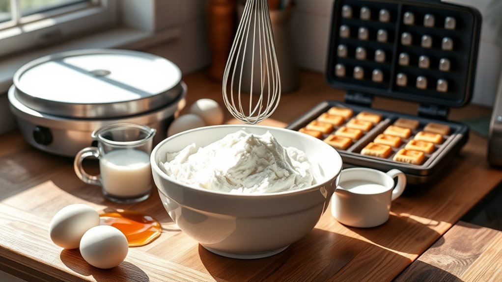 perfectly prepped waffle batter