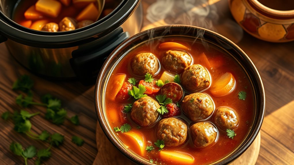 perfectly seasoned slow cooked meatballs